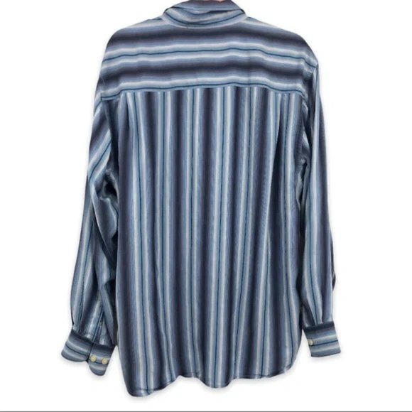 SOLD! Tommy Bahama Tencel Lyocell Striped Long Sleeve Button Down XL - Picture 2 of 9